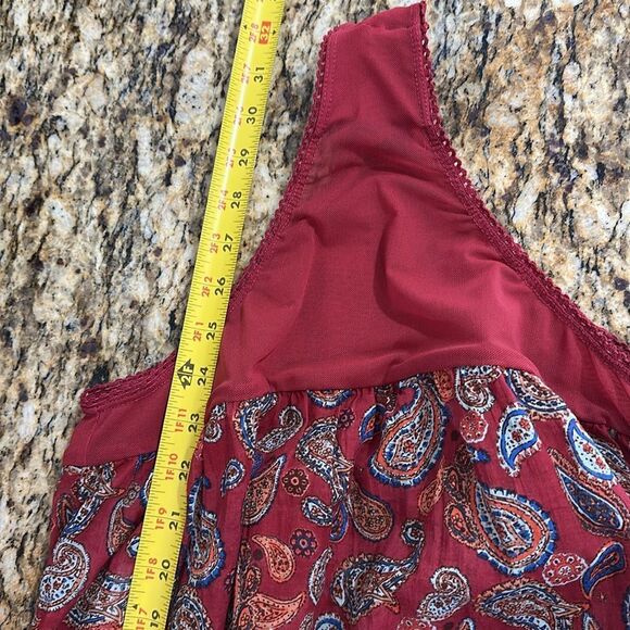 Free People Sundown Rust Red Paisley Print Off-the-Shoulder Bodysuit Size M - Picture 12 of 12